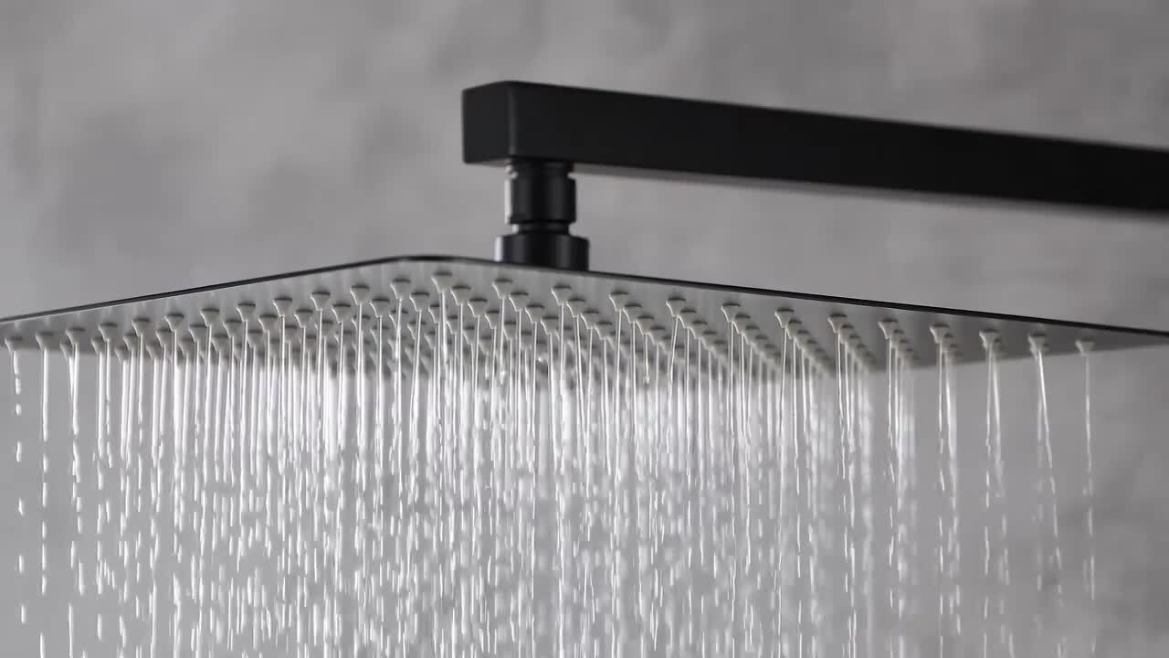 1-Spray Patterns with 1.5 GPM 10 in. Wall Mount Dual Shower Heads with Pressure Balance Valve in Matte Black 1-Spray Patterns with 1.5 GPM 10 in. Wall Mount Dual Shower Heads with Pressure Balance Valve in Matte Black