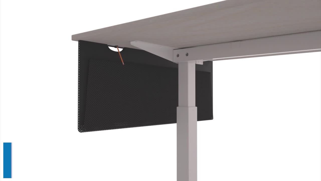 Mount-It! Under Desk Modesty Panel for Office Desks and Sit Stand  Workstations [60 Inches Wide] Mesh Organizer Pockets for Cables and Wires  (Black)