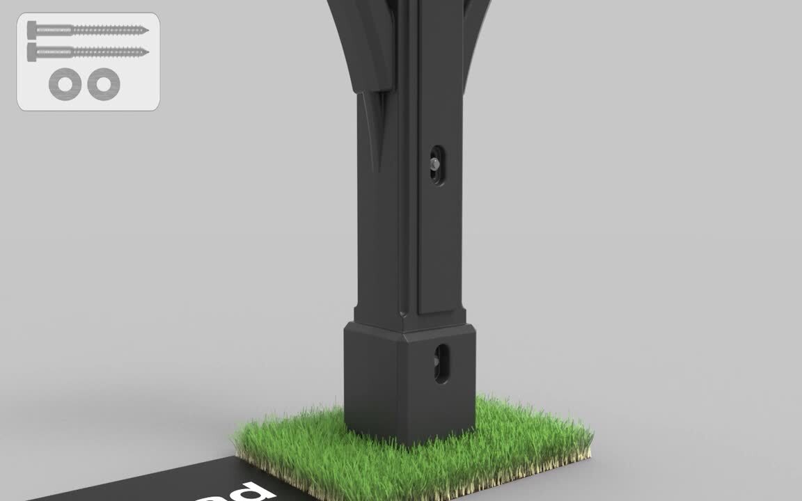 Simplay3 Classic Black / Black Post Mount Mailbox 416070-04