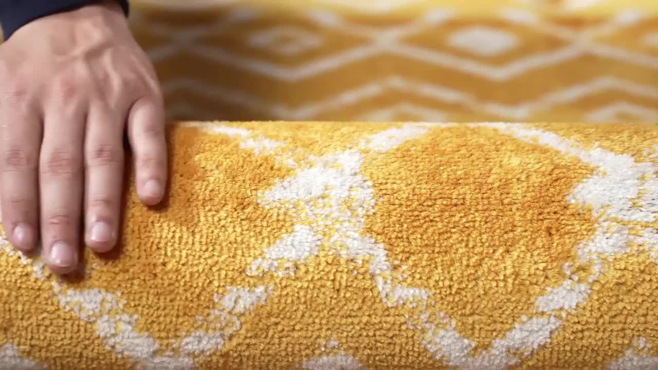 Unique Loom Moroccan Trellis Yellow 2 ft. x 6 ft. 7 in. Runner Rug