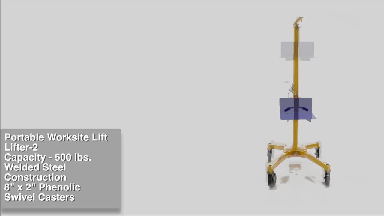  Vestil Lifter-2 Elevador portátil para sitio de trabajo, 500  libras, 90.5625 de altura, amarillo/azul (plataforma) : Industrial y  Científico