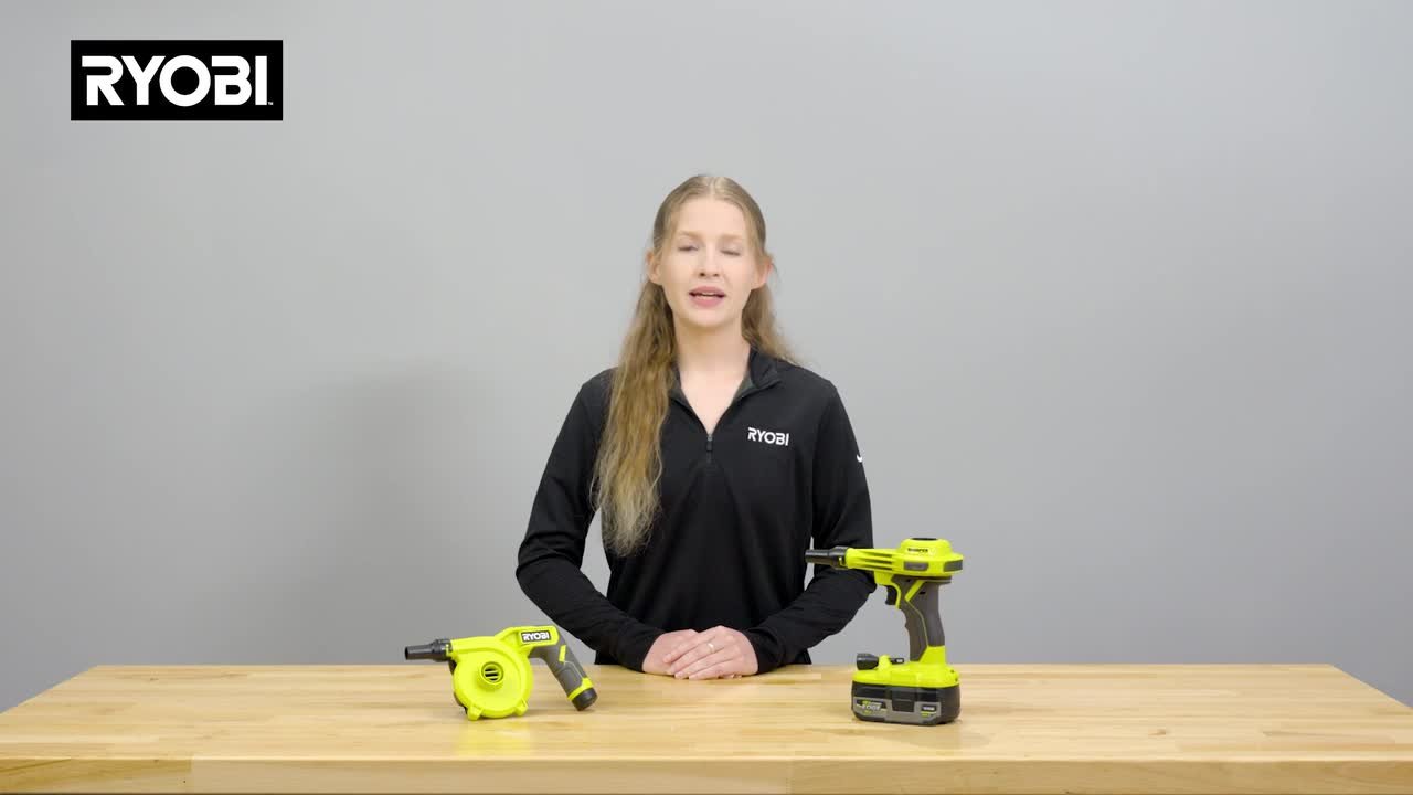 RYOBI USB Lithium Smart Tire Inflator Kit with (2) 2.0Ah Batteries