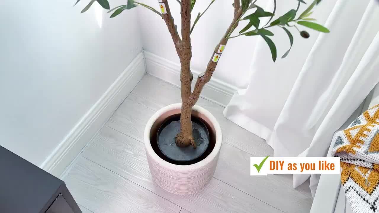 Vitalismo 6 ft Artificial Olive Tree Faux Silk Plant Fake Tropical Olive Tree for Outdoor Indoor Home Decor