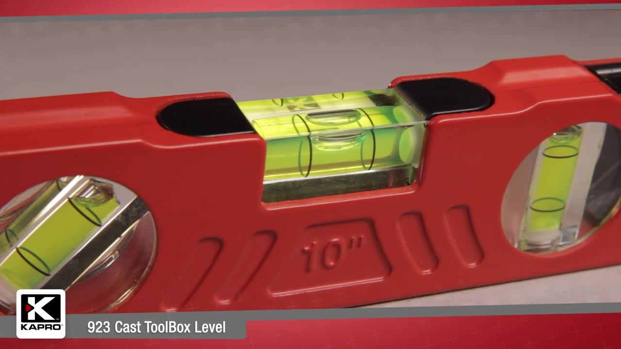 Kapro 227 9-Inch Toolbox Level – Magnetic V-Groove Base, 3 Vials, Rubber Ends, For Pipes & Conduit
