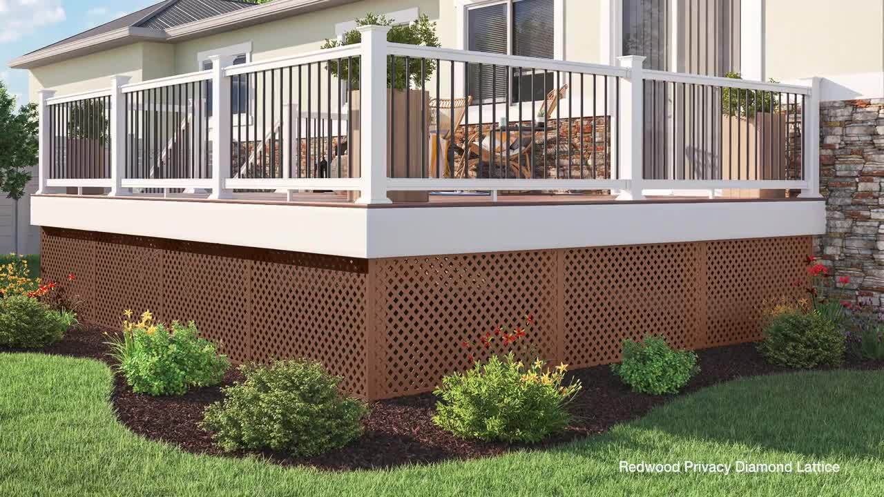 Barrette Outdoor Living 4 ft. Nantucket Gray Vinyl Lattice Divider (2-Pack) 73004139