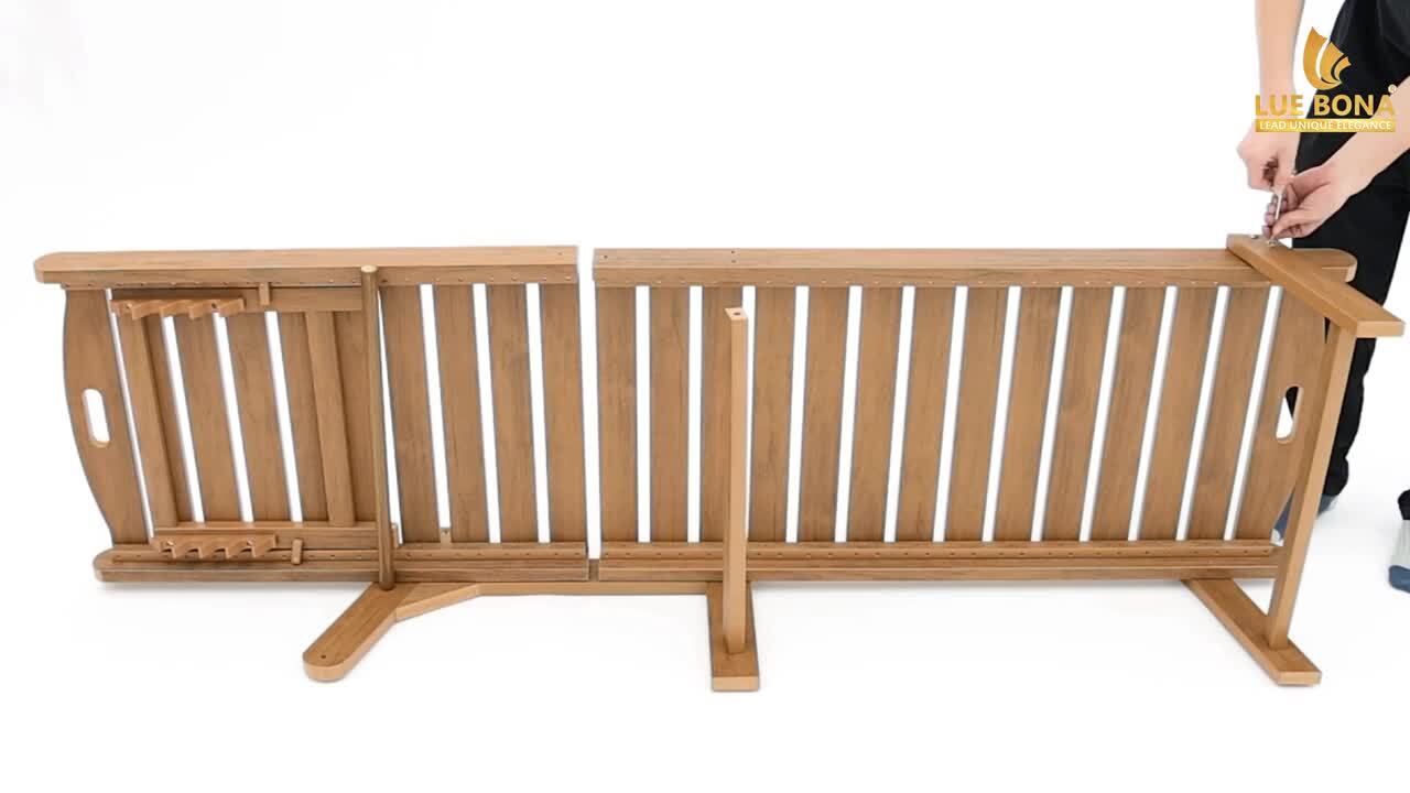 LUE BONA Helen Black Recycled Plastic Plywood Outdoor Reclining