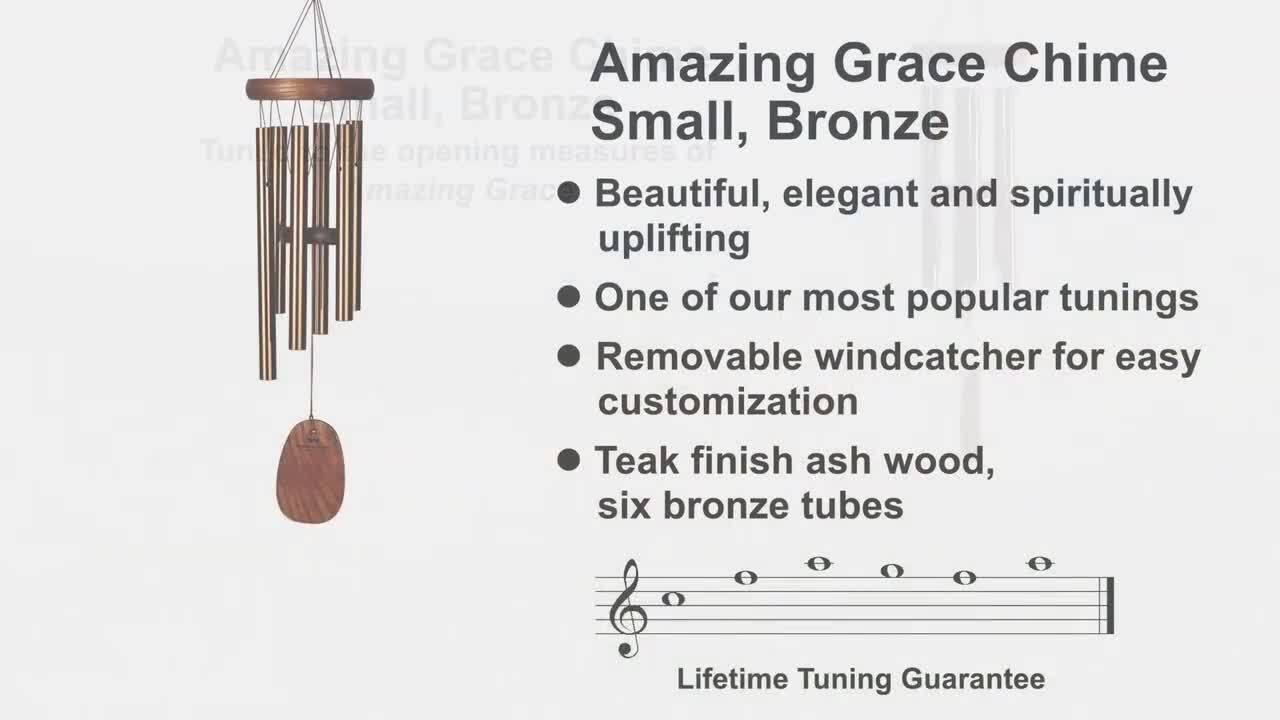 Signature Collection, Amazing Grace Chime, Small 16 in. Bronze Wind Chime