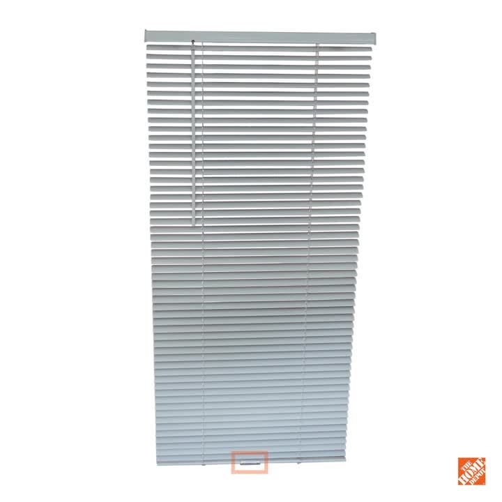 White Cordless Blackout Vinyl Mini Blinds with 1 in. Slats-34 in. W x 48  in. L (Actual Size 33.5 in. W x 48 in. L)