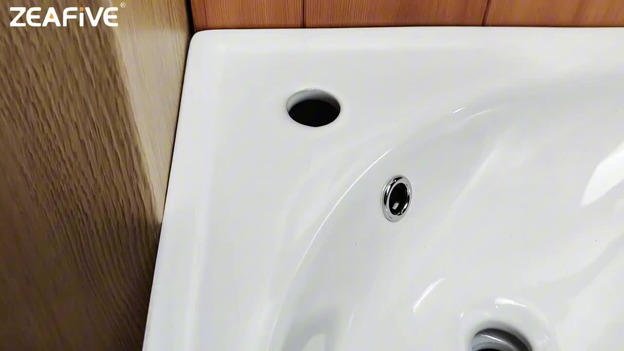 Zeafive 23 in. W x 30.5 in. H Vitreous China Corner Pedestal Sink