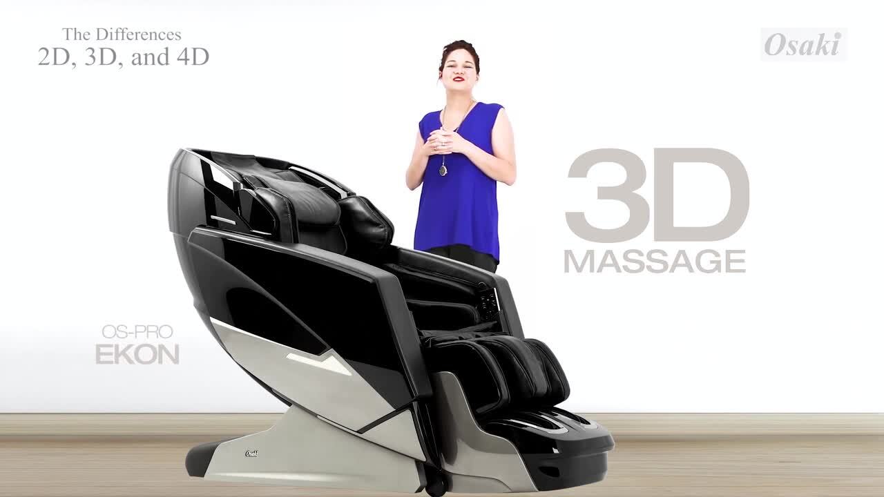 Osaki Maestro LE Series Tan Reclining 4D Massage Chair with Wireless Charger Heated Back Roller Touch Screen Remote