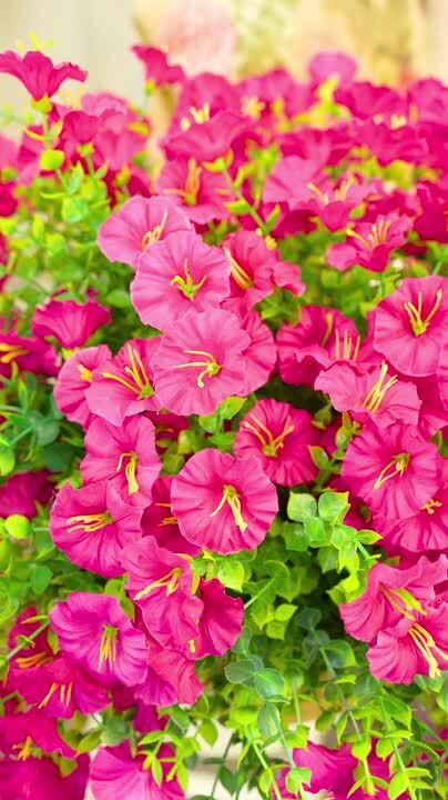 Nearly Natural 14 in. Fuchsia UV Resistant Artificial Morning