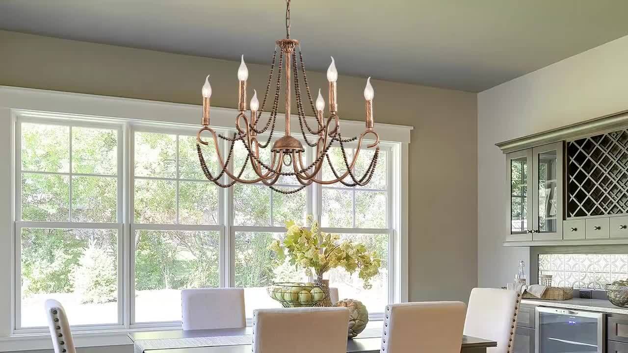 Genoci 6 Light Bronze Dimmable Retro Industrial Classic
