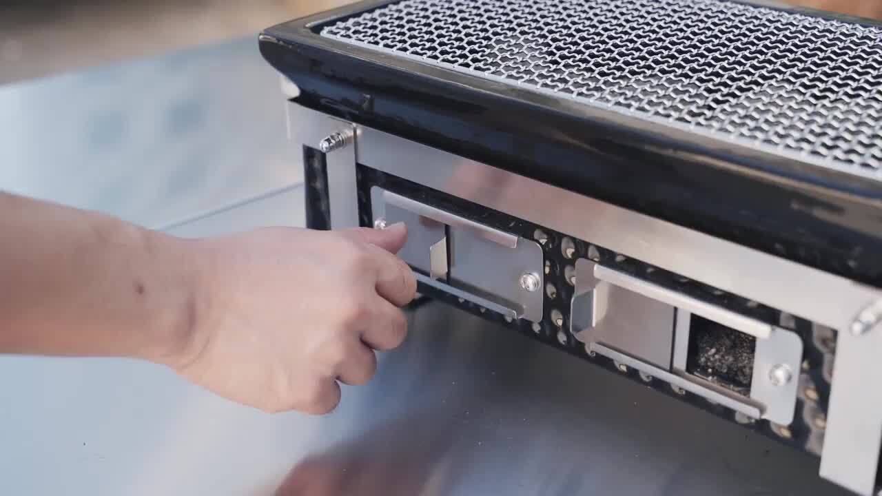 Hitechluxe Portable Charcoal Hibachi Grill in Black with Grid
