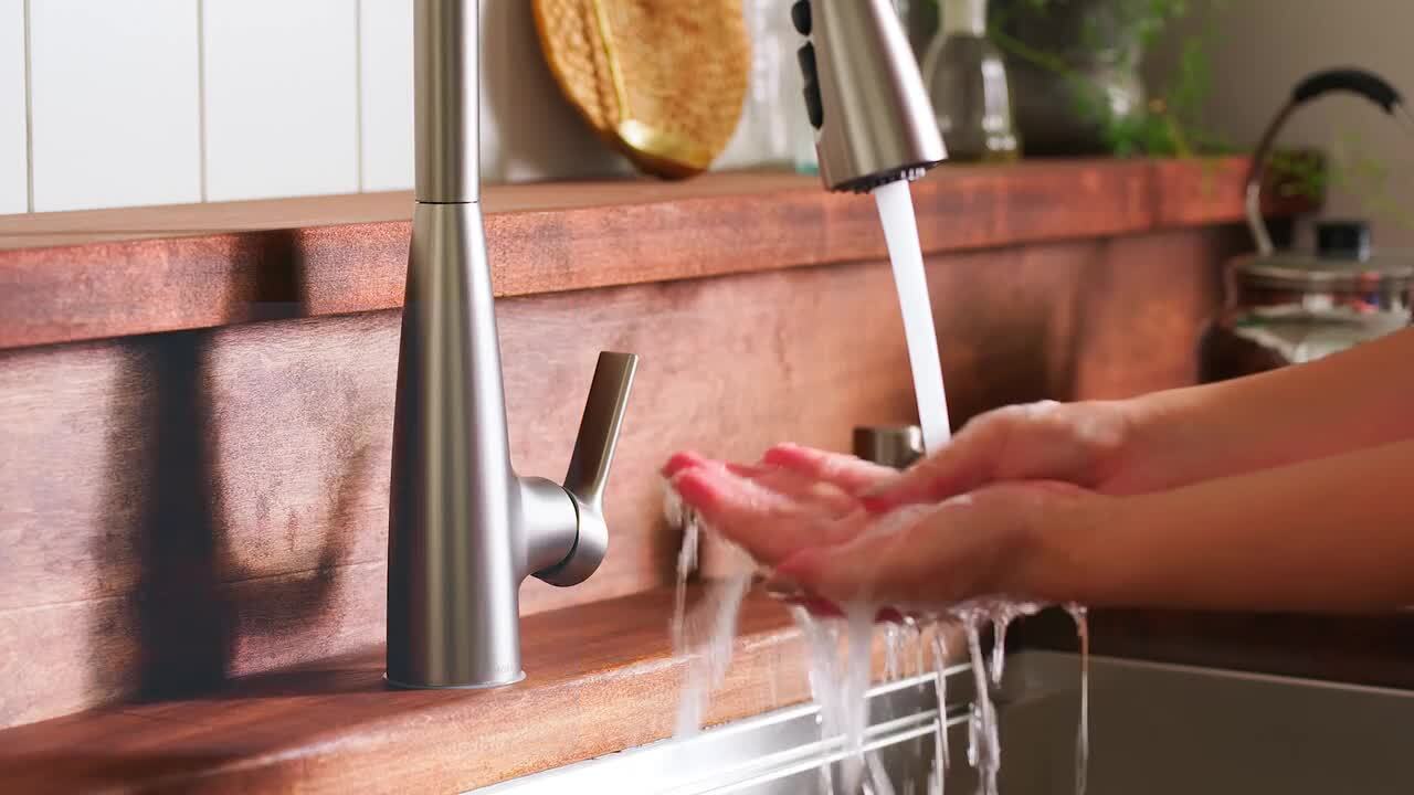 MOEN - Haelyn Single-Handle Pull-Down Sprayer Kitchen Faucet with Reflex and Power Boost in Spot Resist Stainless