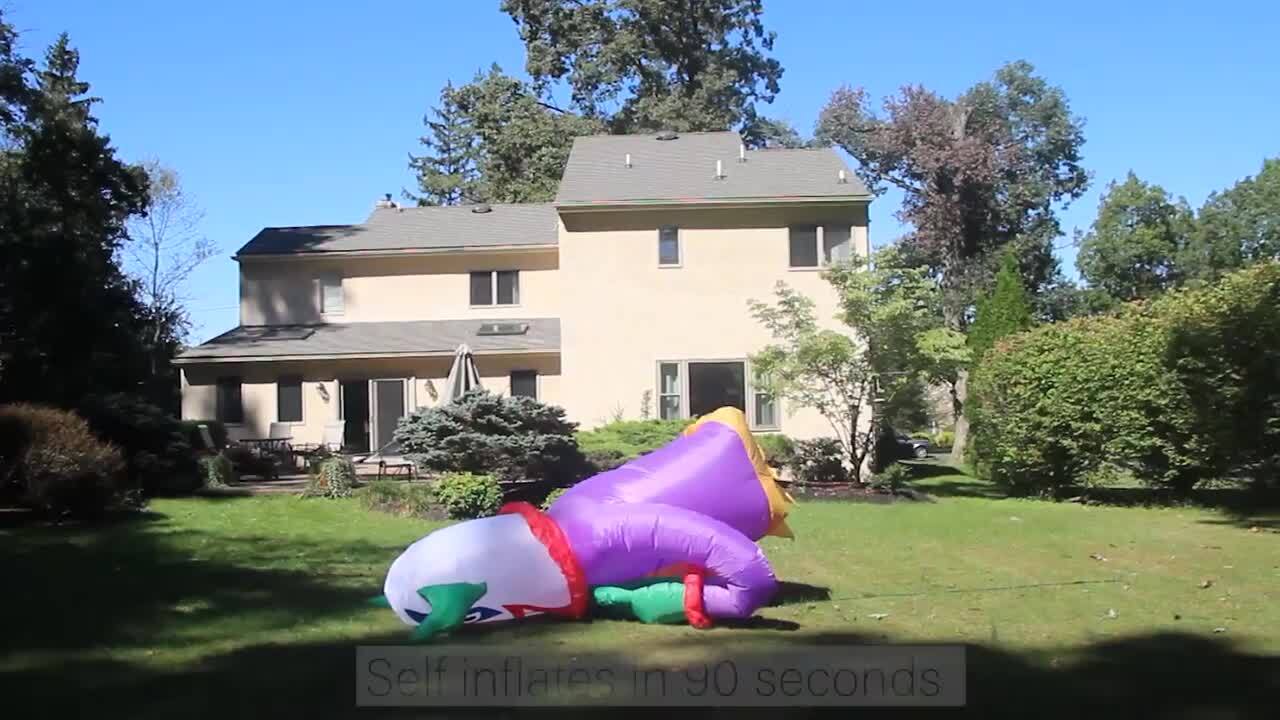 5 ft. Bunny Rabbit Inflatable with Happy Easter Banner and Lights