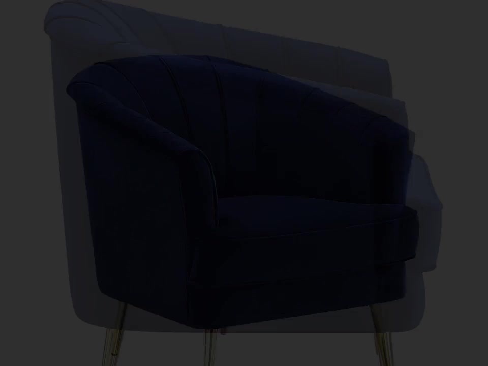 Eivor Blue Velvet Highbacked Barrel Chair