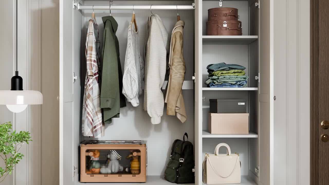 FUFU&GAGA White Paint Big Wardrobe Armoires W/Mirror, Hanging Rod, Drawers,  Adjustable Shelves 70.9 in. H x 47.2 in. W x 20 in. D KF330053-012