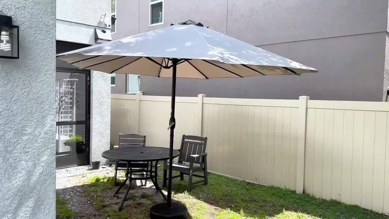 JOYESERY 15 ft. x 9 ft. LED Outdoor Double-sided Market Patio Umbrella with UPF50+ in Black JOYESERY 15 ft. x 9 ft. LED Outdoor Double-sided Market Patio Umbrella with UPF50+ in Black