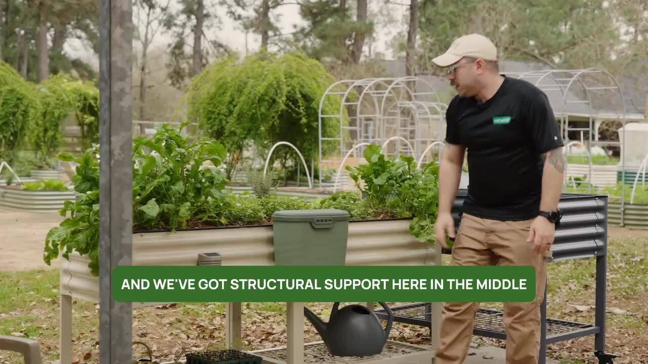 Elevated Garden Bed - V Series 2' x 4' Pearl White, image size:1280x720