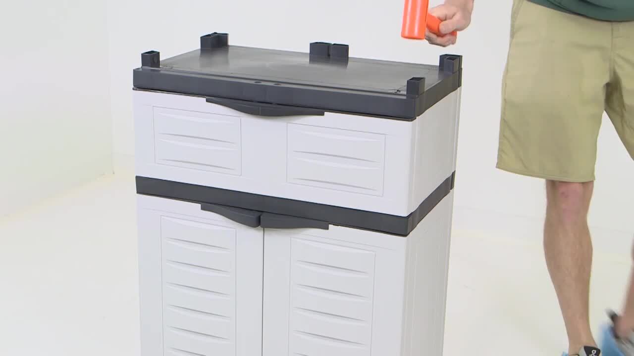 Sunnydaze Storage with Drawer 23.25 in. W x 57 in. H x 13.75 in. D