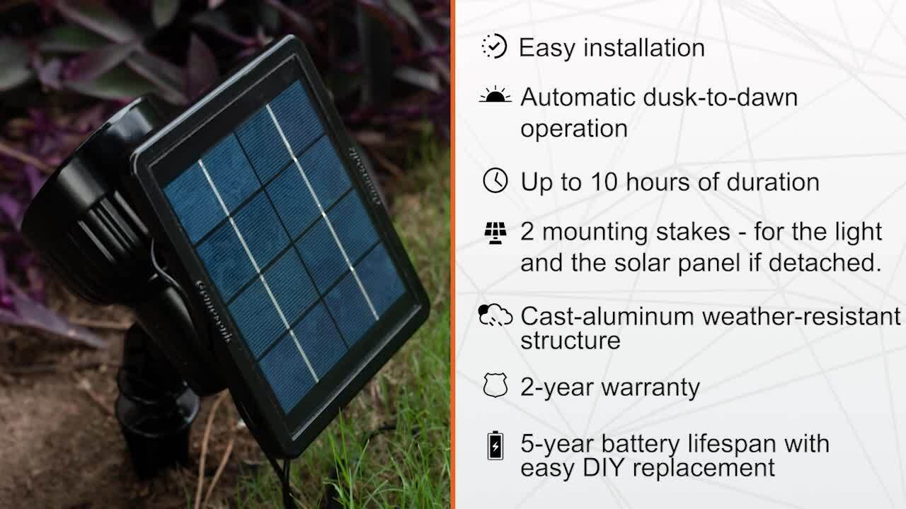 Progressive Solar Powered Integrated LED Bright-White LED Accent Spotlight
