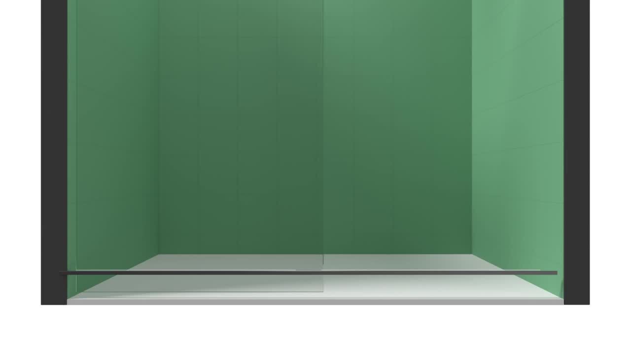 Abruzzo 60 in. W x 76 in. H Frameless Single Sliding Shower Door in Matte Black with Tempered Clear Glass