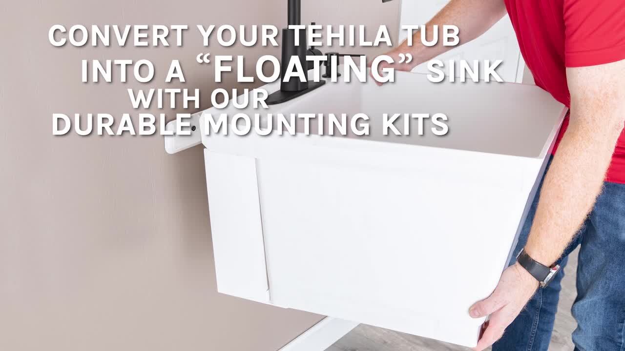 TEHILA 25 in. x 21.5 in. ABS Utility Sink with Matte Black Faucet