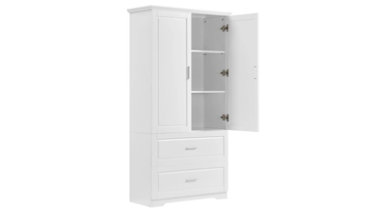 39 in. W x 15 in. D x 71 in. H in Black Wood Freestanding Floor Corner Kitchen Cabinet with 6-Doors, 1-Drawer
