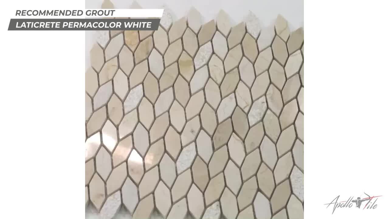 Apollo Tile Alabaster Gray 12-in x 12-in Multi-finish Recycled Glass Hexagon Patterned Floor and Wall Tile (4.92-sq. ft/ Carton)