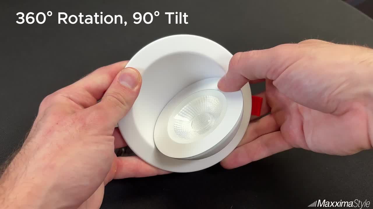Maxxima 4 in. Rotatable Ultra-Thin Recessed LED Floating Gimbal