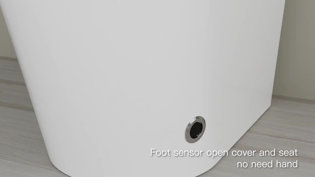 EPOWP Smart Toilet with Heated Seat, foot sensor and Dual Flush System in White
