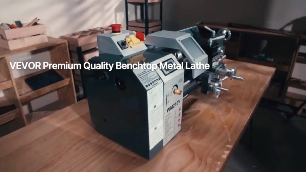 SKYSHALO Metal Lathe Machine, 8.7 x 18 in. Precision Bench Power