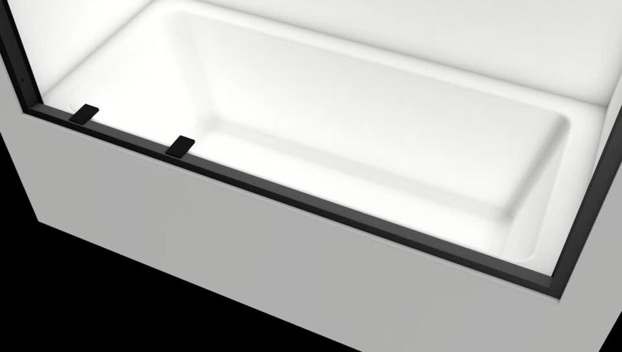 KOHLER Fluence 59.625 in. W x 70.28 in. H Sliding Frameless Bathtub Door in Anodized Matte Nickel with Crystal Clear Glass