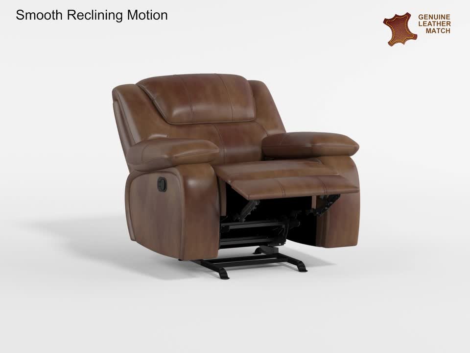 Lazzara Dimitri Brown Leather Manual Glider Recliner 9639BR-1