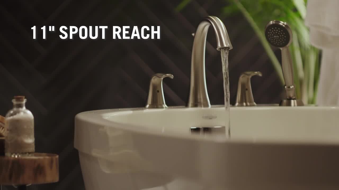Delta Lahara 2-Handle Deck-Mount Roman Tub Faucet with Hand Shower