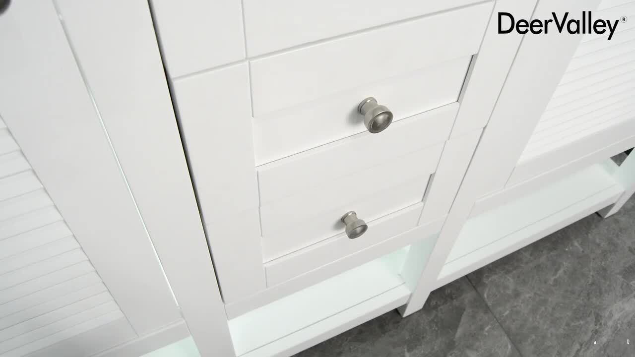 Eviva Aberdeen 60 in. W x 22 in. D x 34 in. H Double Sink Freestanding Bath Vanity in Blue with White Carrara MarbleTop