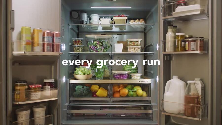 KitchenAid 30 Cu. Ft. Standard Depth French Door Refrigerator w/ External Water Dispenser in Black Ore KRFF436SBE on Fridge.com