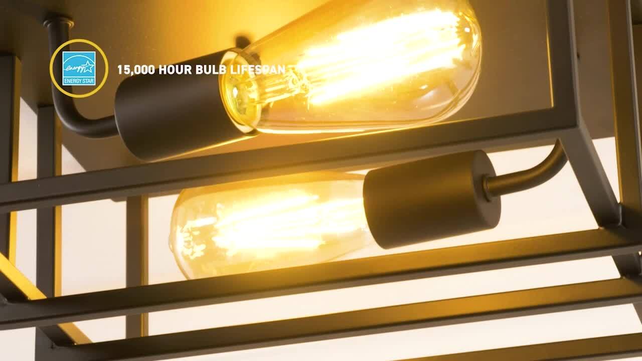 Koda Fulton Essential 2-Light Flush Ceiling Light, image size:1280x720