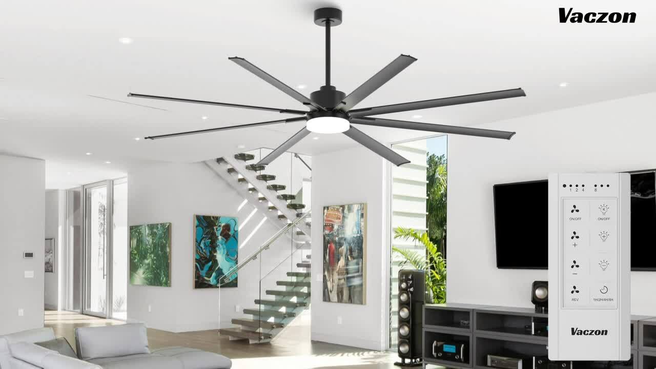 Vaczon 84 in. Matte Black Integrated LED Industrial Downrod Mount