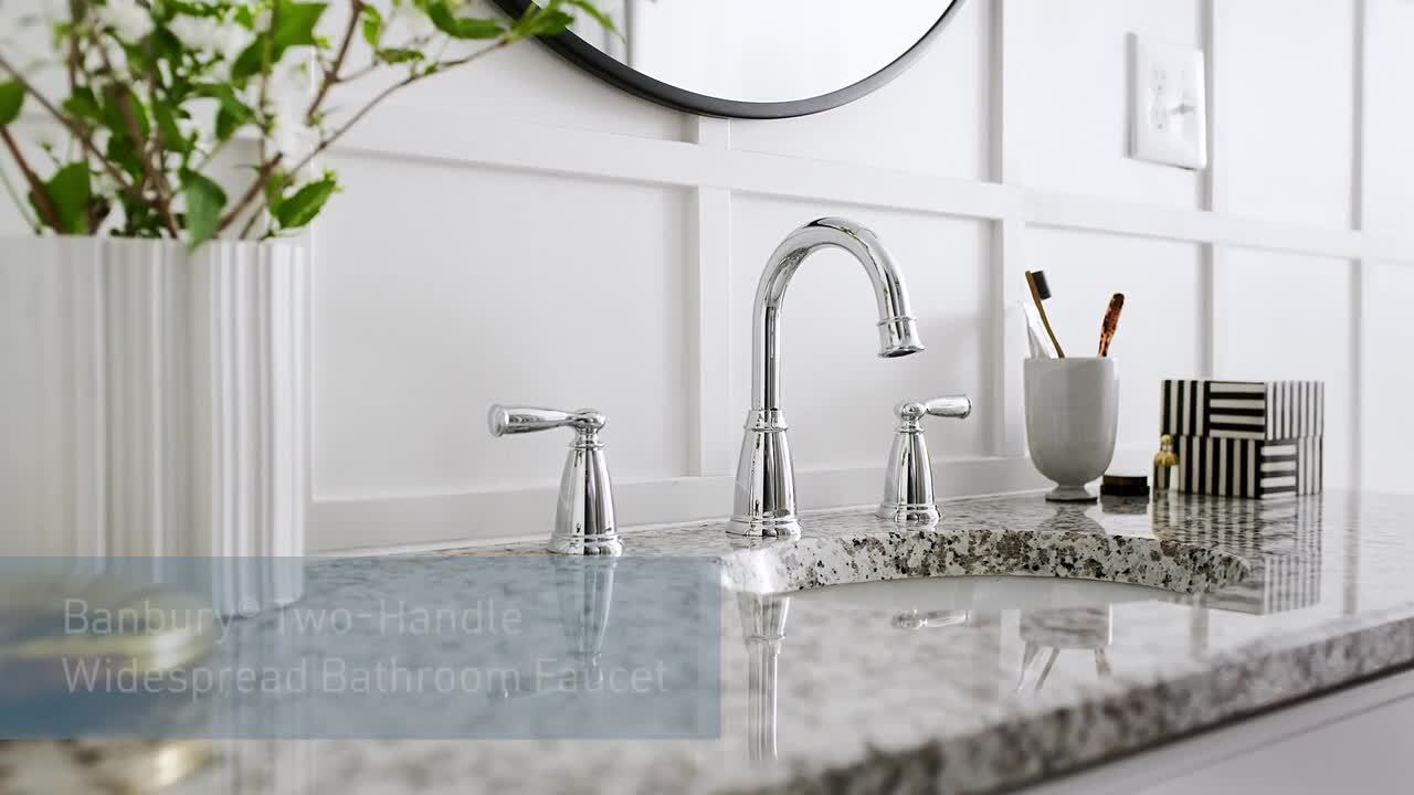 MOEN Banbury 8 in. Widespread Double Handle High Arc Bathroom