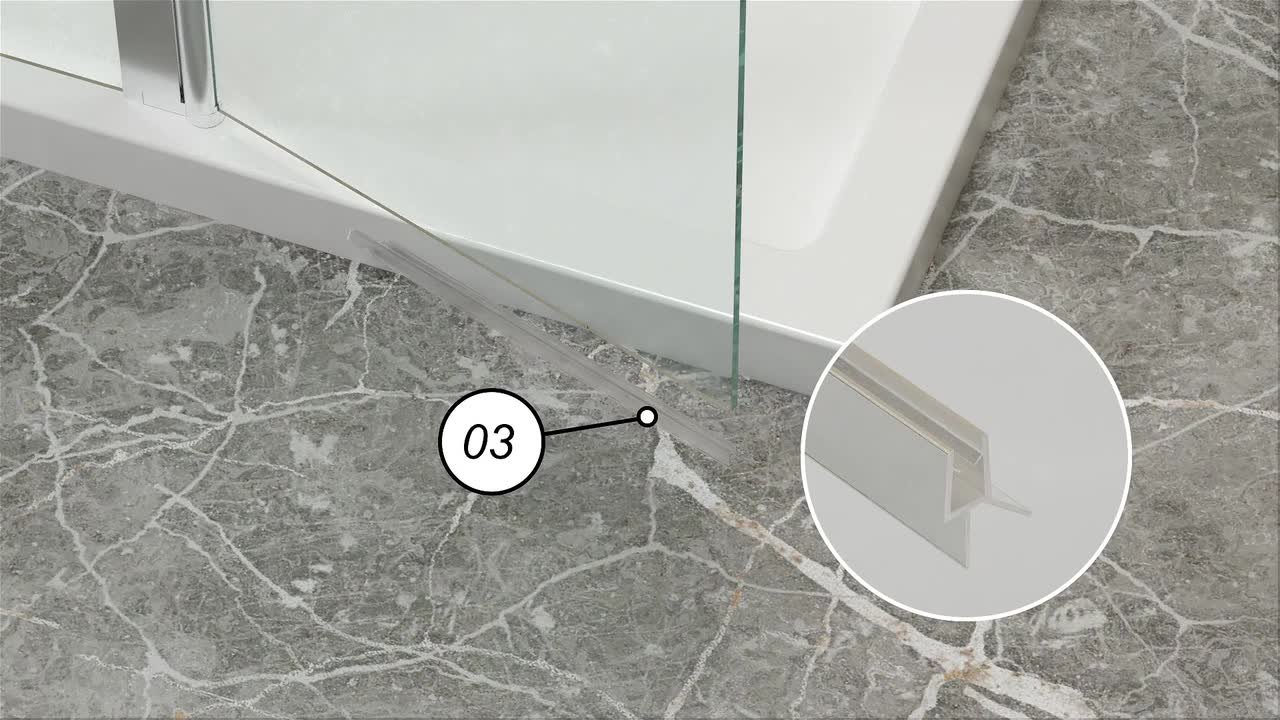 ANZZI Romance Series 33.3 in. x 72 in. H Hinged Frameless Shower