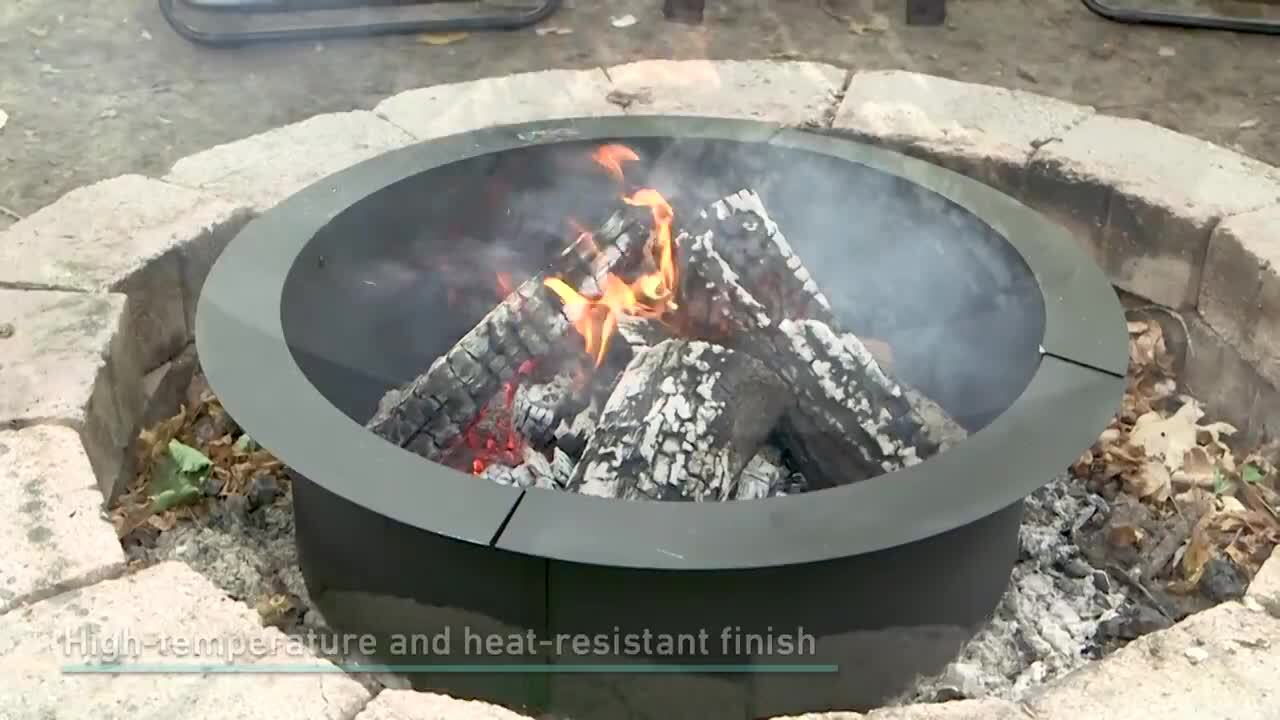 Sunnydaze 27 in. Round Steel Wood Burning Fire Pit Kit NB Sunnydaze 27 in. Round Steel Wood Burning Fire Pit Kit NB