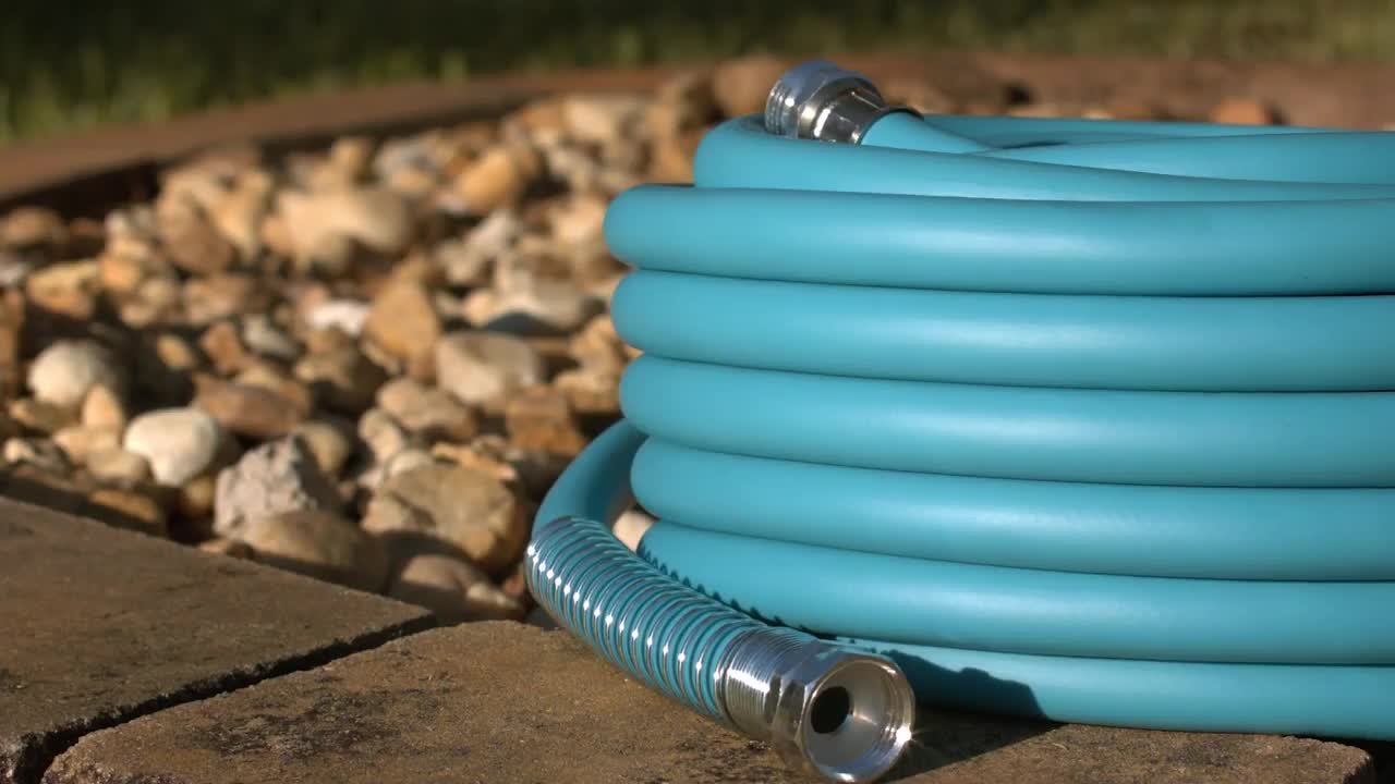 AQUA JOE 5/8 in. Dia x 50 ft. Hybrid Polymer Flex Kink Free Hose