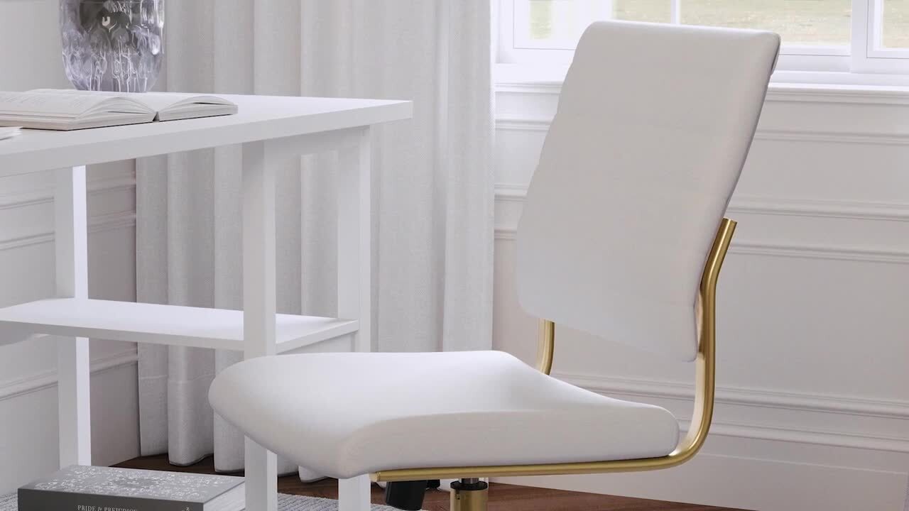 MARTHA STEWART Ivy Faux Leather Adjustable Height with Wheels