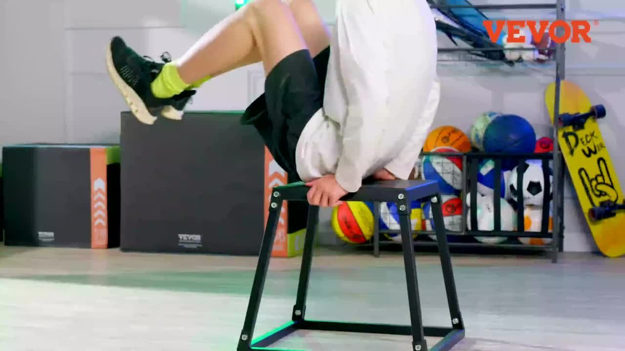 VEVOR Plyometric Platform Box Set 12 in. x 18 in. x 24 in. Fitness