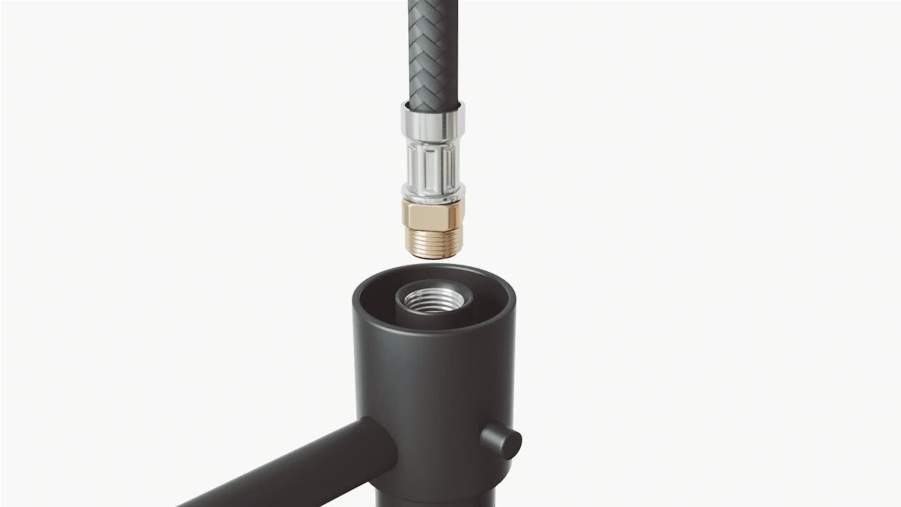Livingston Single-Handle Pull-Down Sprayer Kitchen Faucet with Soap Dispenser in Matte Black Livingston Single-Handle Pull-Down Sprayer Kitchen Faucet with Soap Dispenser in Matte Black