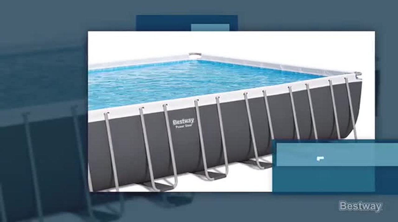 Bestway - Power Steel 31 ft. 4 in. x 16 ft. Rectangular 52 in. Deep Above Ground Pool Set