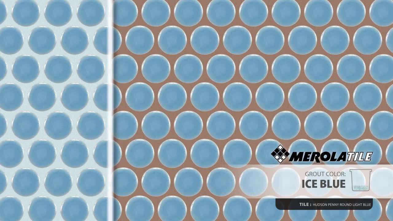 Merola Tile Hudson Penny Round Light Blue 12 in. x 12-5/8 in