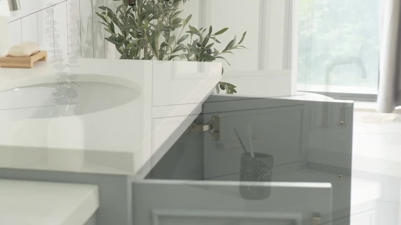Eviva New Jersey 48 in. W x 22 in. D x 34 in. H Freestanding Single Sink Bath Vanity in Gray with White Carrara Marble Top
