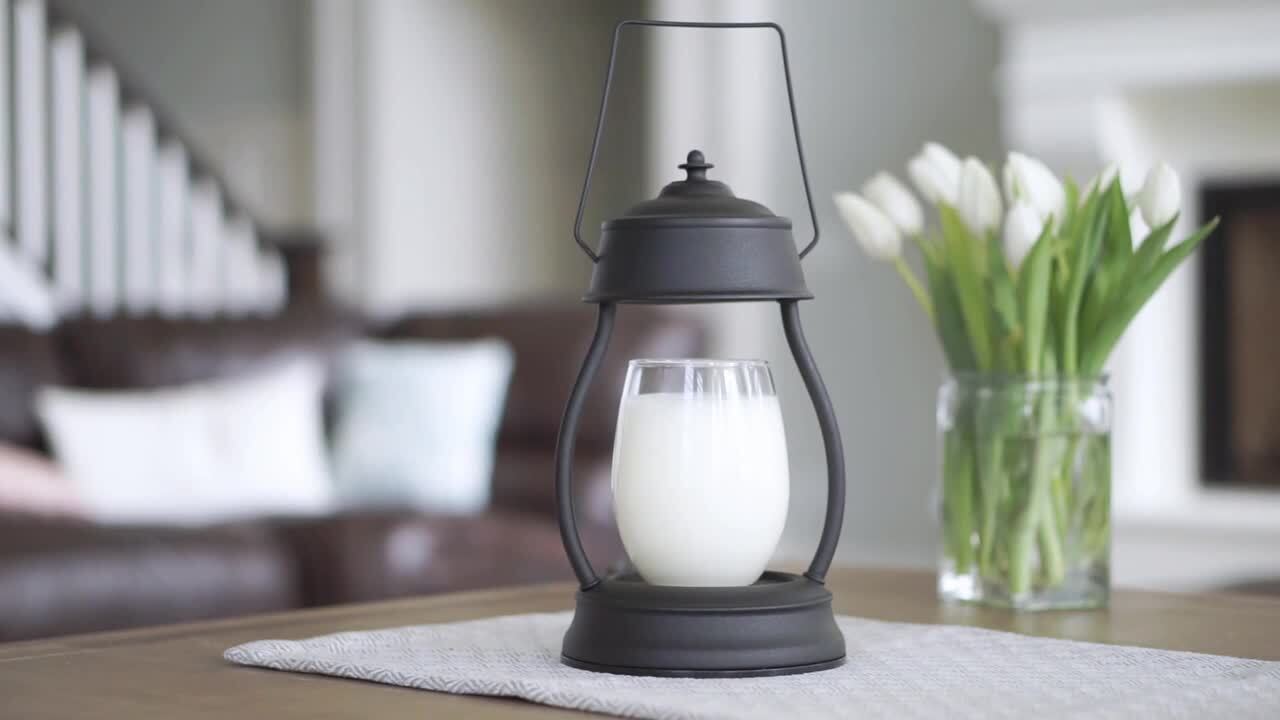 Black by Candle Warmers Etc. Hurricane Candle Warmer Lantern Lamp 